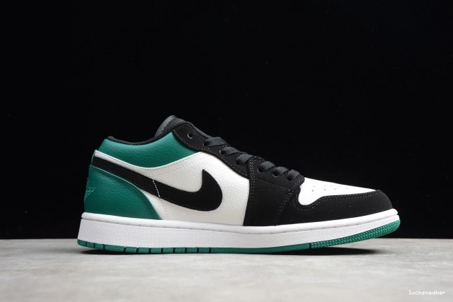 Reps LUCY Air Jordan 1 White Mystic Green 553558-113 Black Low 0807